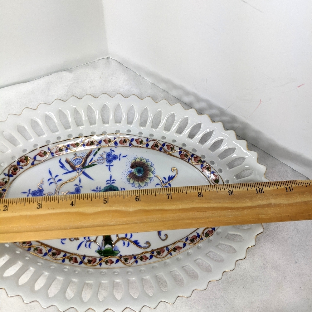 Vintage Reticulated Candy Dish/ Matching Relish - Picture 7 of 10